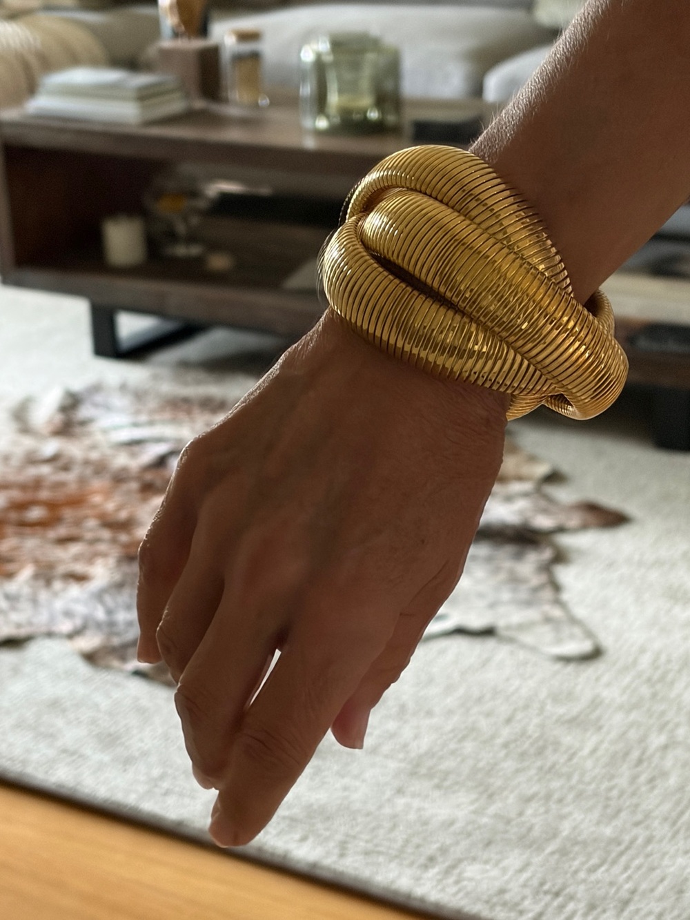 Chunky Gold Coil Knot Bracelet